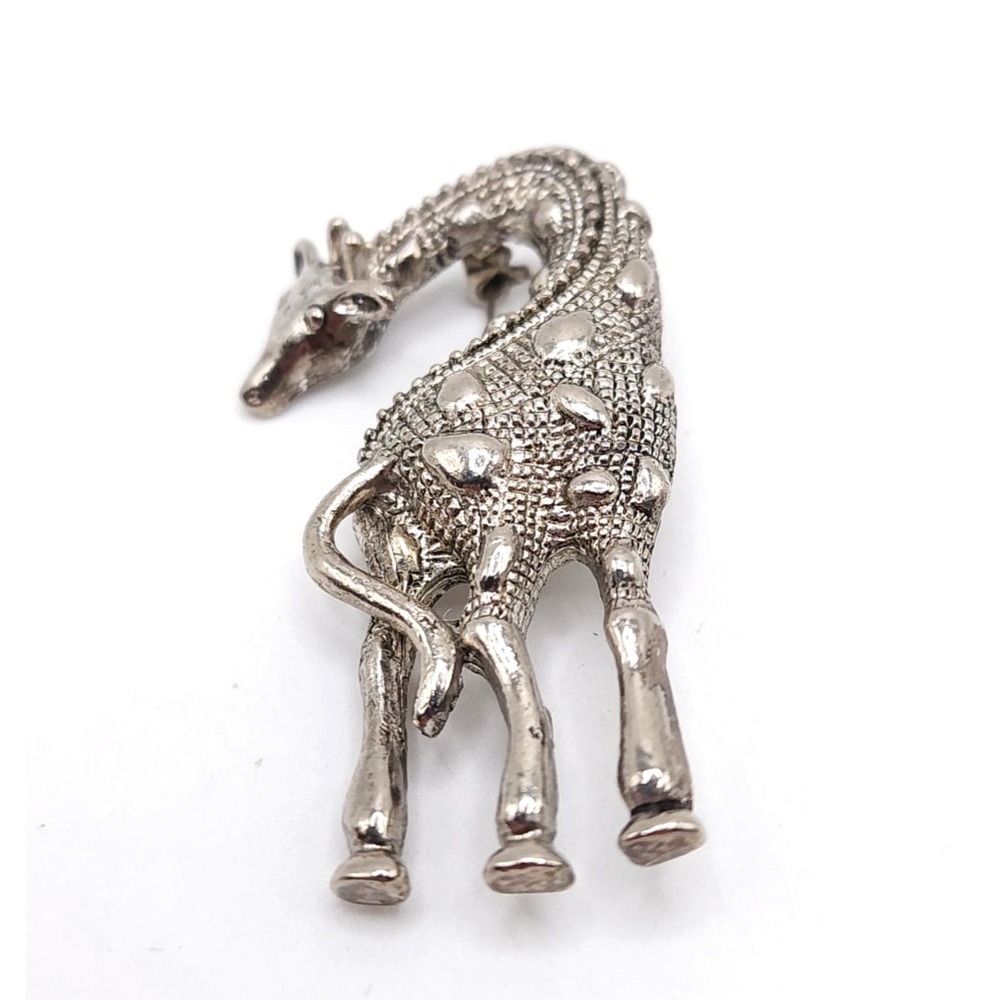 Vintage Silver‎ Giraffe Brooch Pin